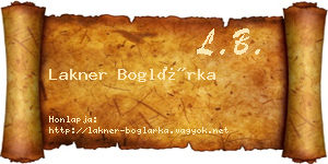 Lakner Boglárka névjegykártya